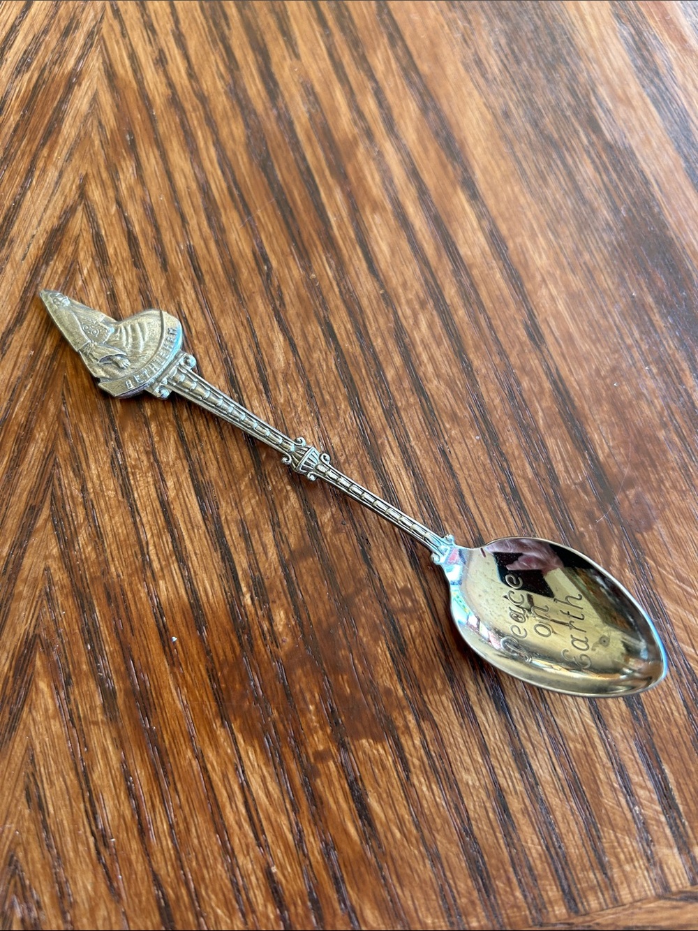 Vintage Embossed Bethlehem Peace on Earth Souvenir Spoon